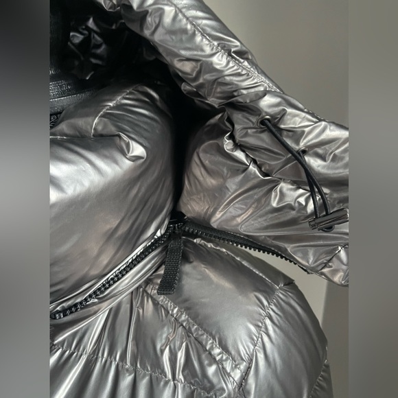 SAM. silver down belted jacket. S - Picture 2 of 3